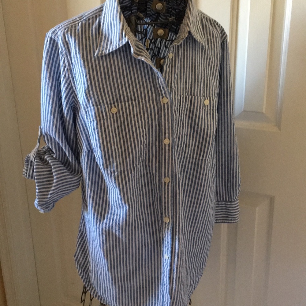 Chaps casual cotton shirt, textured fabric,